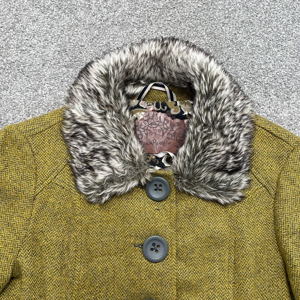 Free People Olive Green Coat with Faux Fur Collar - Picture 2 of 10